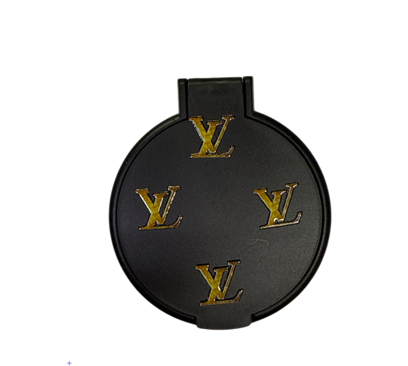 Lv gold glittery/black pocket mirror