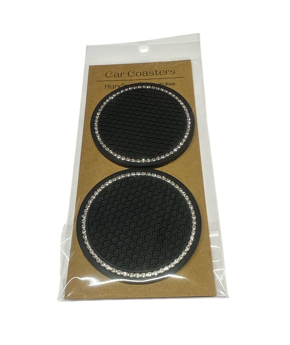Rubber rhinestone black Coasters