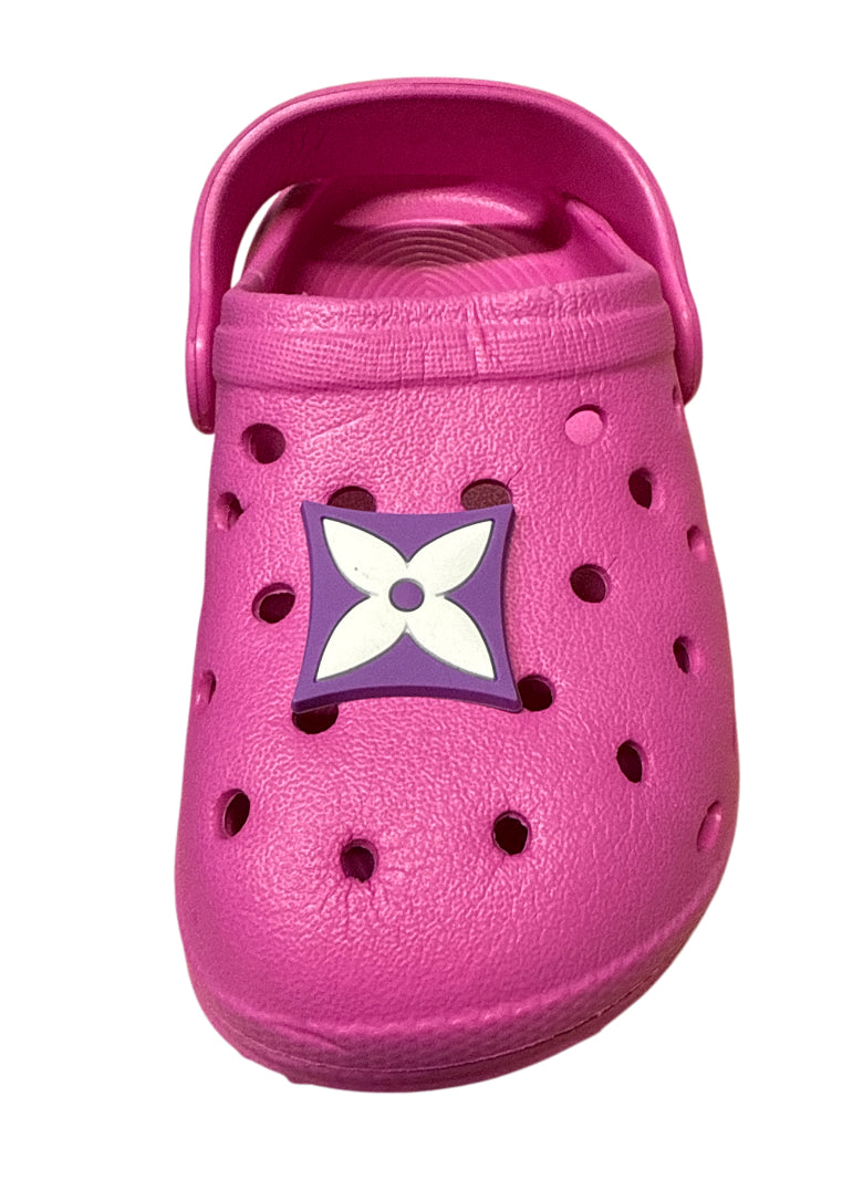 Purple Lv square Shoe Charm