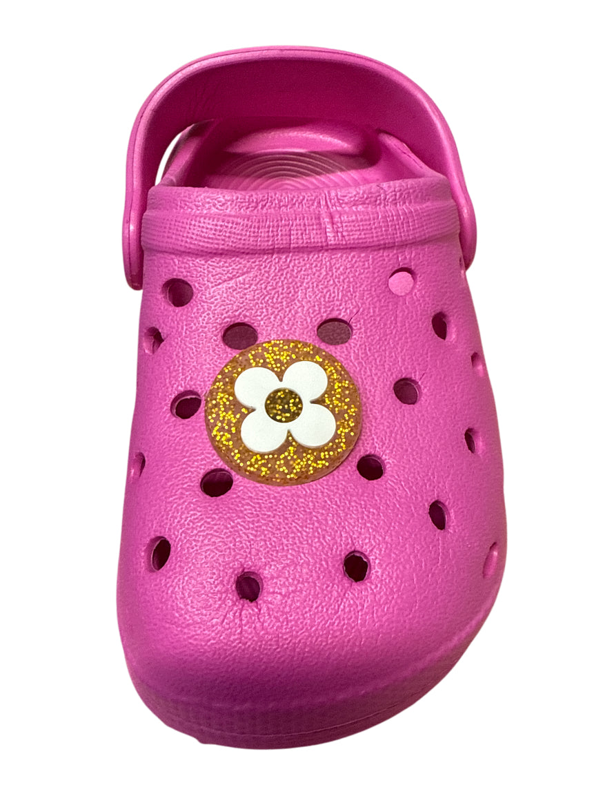 Lv circle gold glitter Shoe Charm