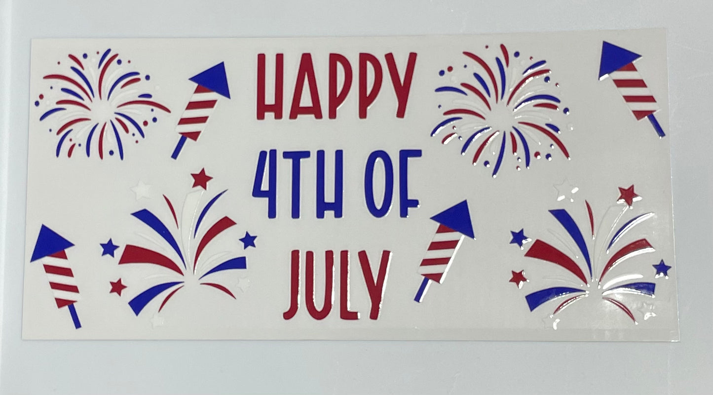 Happy 4th Of July Cup Transfer