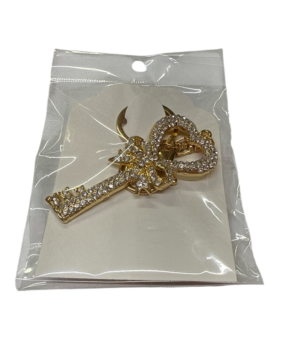 Heart gold Key Metal Keychain