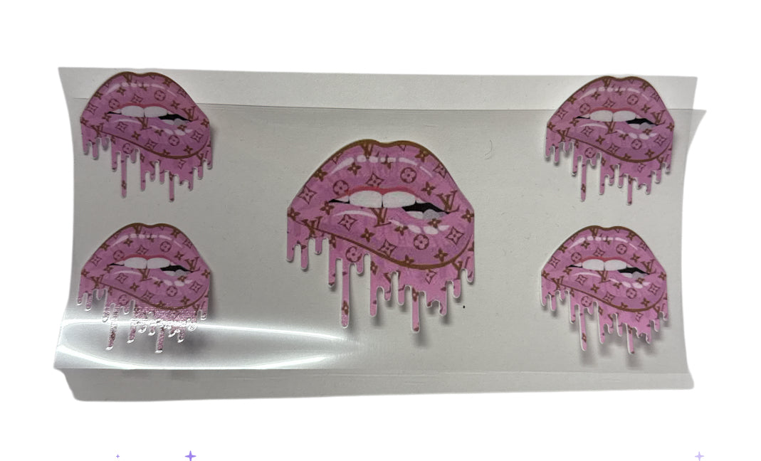 Pink brown lv lips Cup Transfer