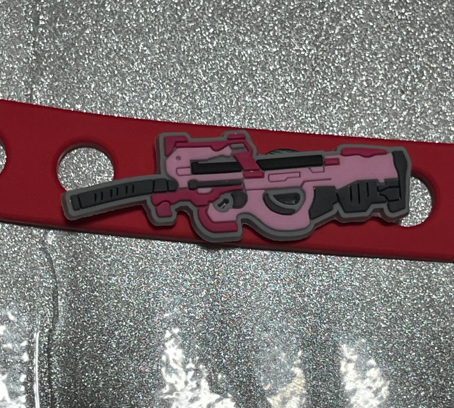 Pink Gun Shoe Charm