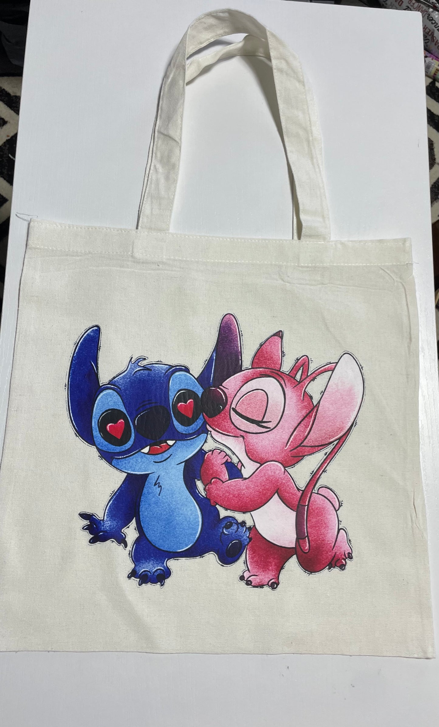 Stitch Heart Eyes Tote Bag