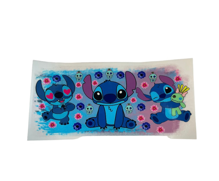 3 stitch green bear Cup Transfer