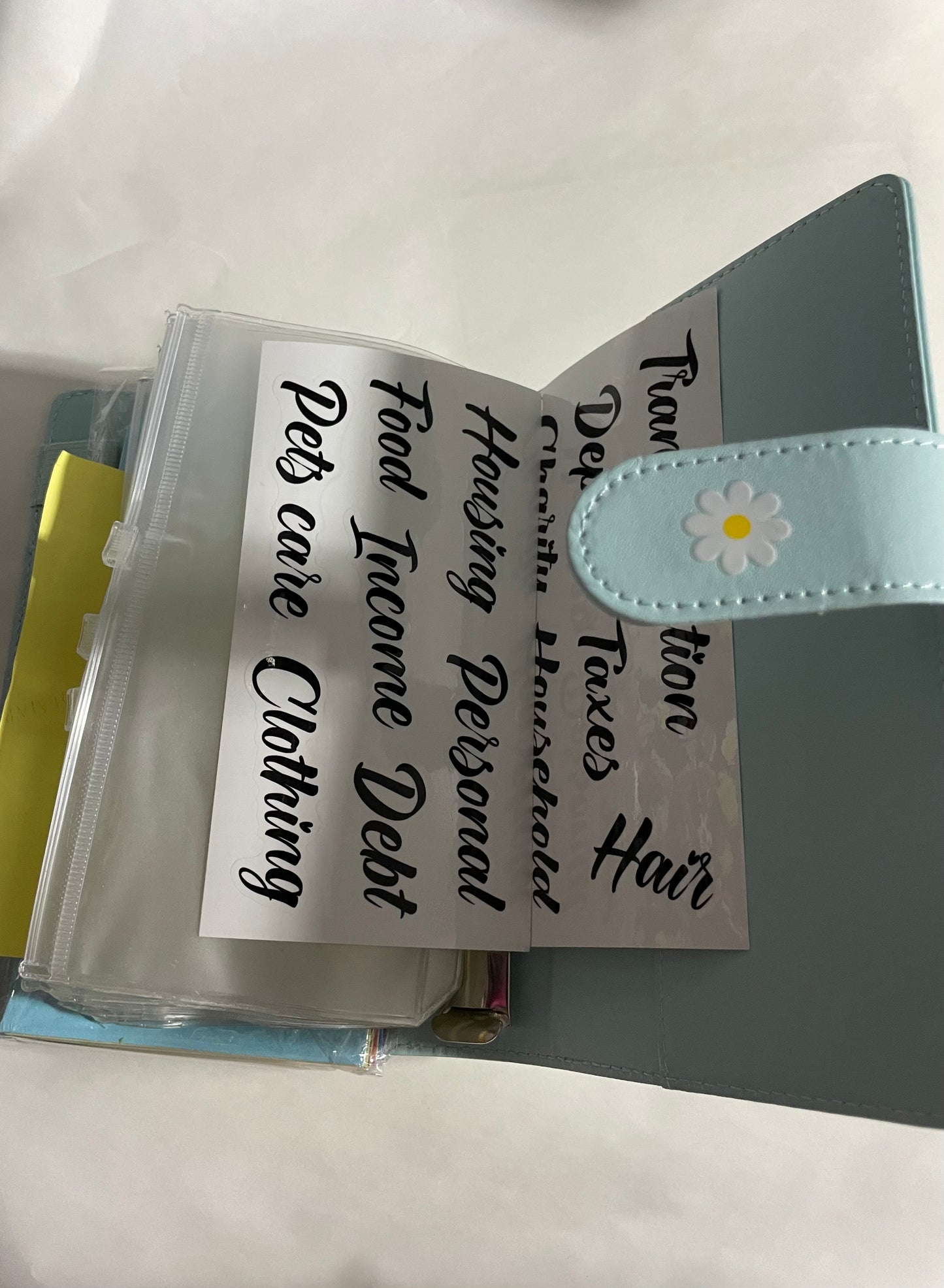 Blue Daisy Budget Binder With Pen