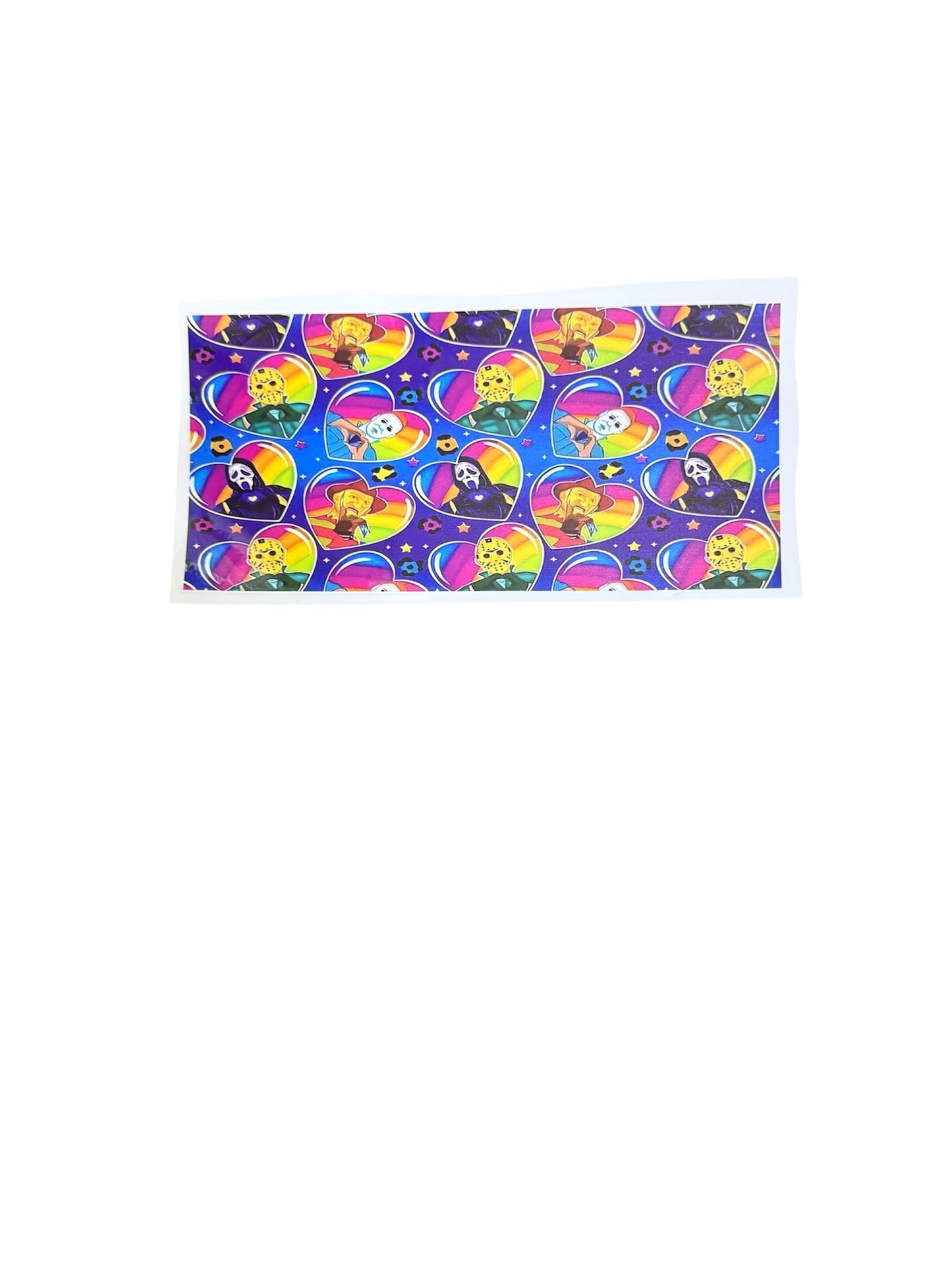 Colorful Horror Hearts Ghostface Scream Michael Myers Freddy Krueger Jason UV Cup Transfer