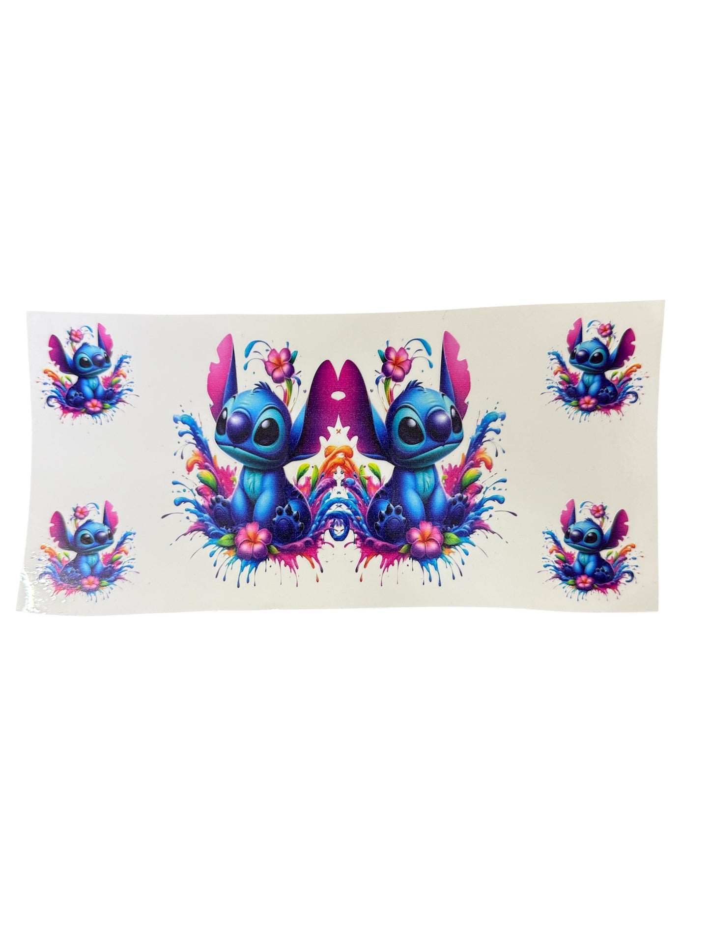 Stitch double colorful Cup Transfer
