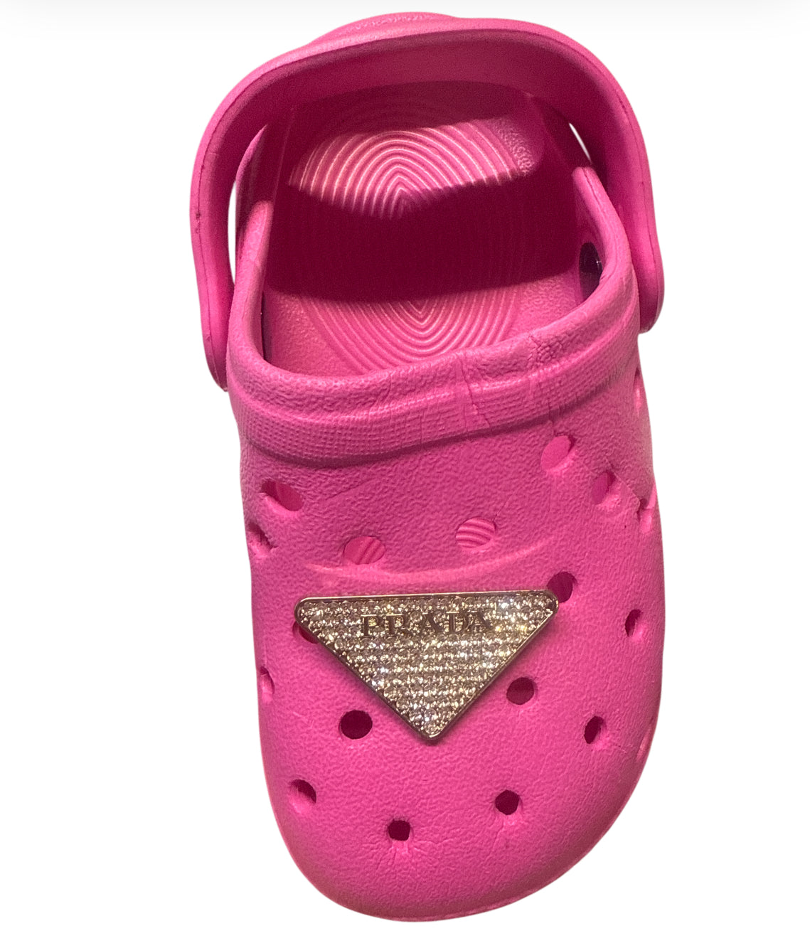 Prada diamonds silver metal Shoe Charm