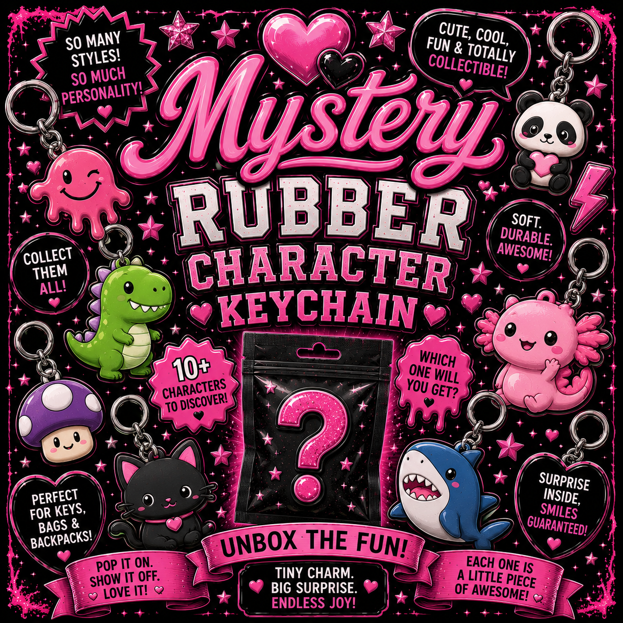 Mystery ONE Character rubber Keychains