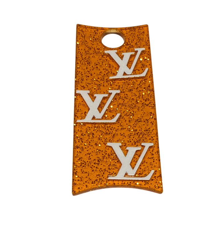 Lv 3 orange Tumbler glitter plate cover