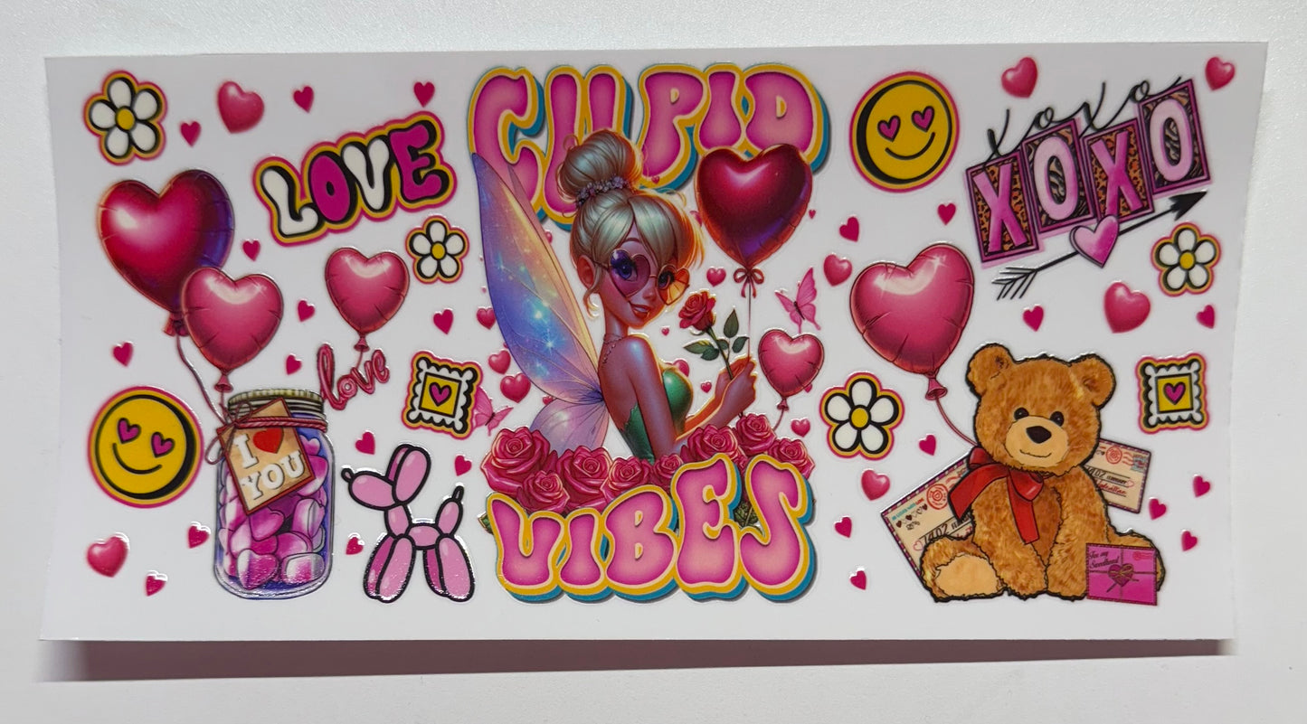 Tinkerbell Sideways Cupid Vibes Cup Transfer