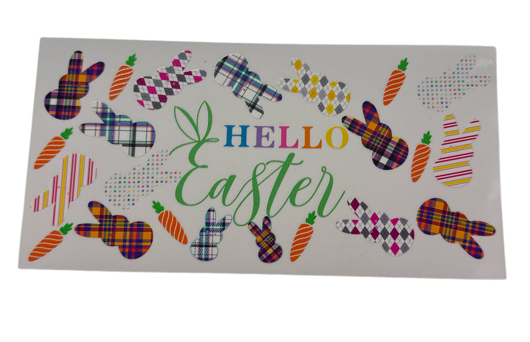Hello Easter colorful peeps Cup Transfer