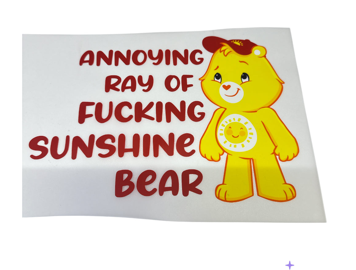 Swear bear ray of DTF Heat Transfer