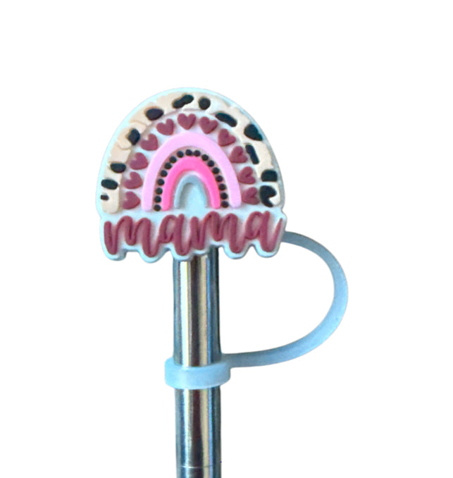 Mama rainbow Straw Topper
