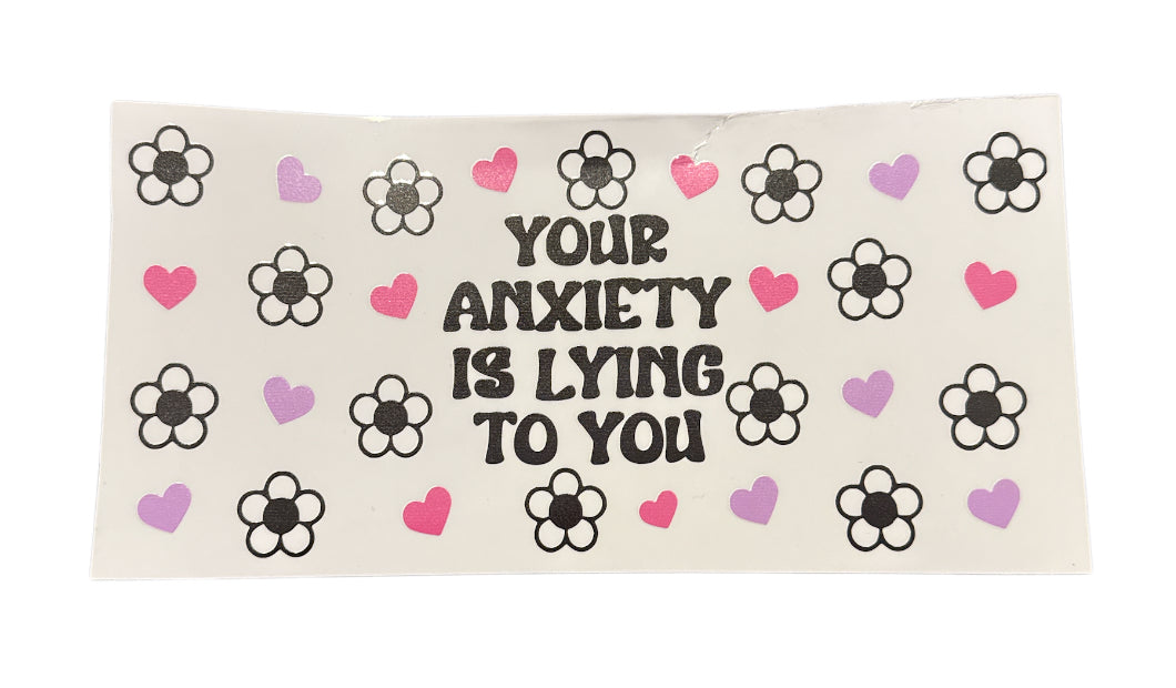 Anxiety purple pink Cup Transfer