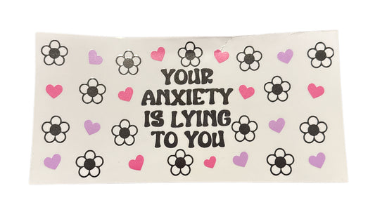 Anxiety purple pink Cup Transfer