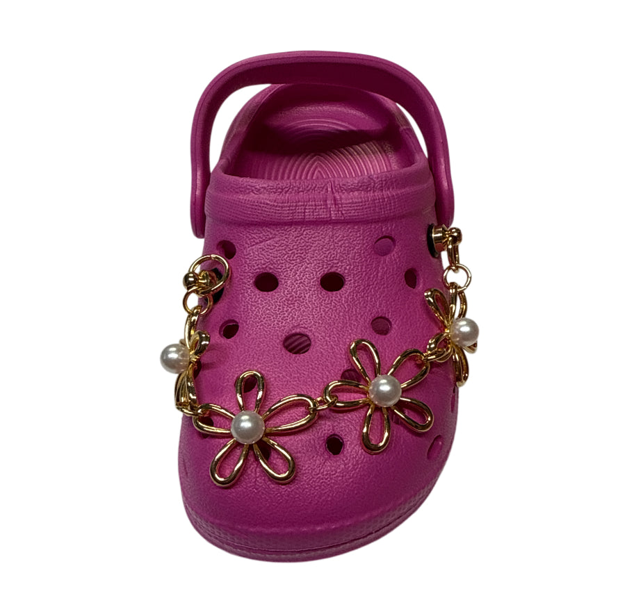 Gold flower metal hanging Shoe Charm