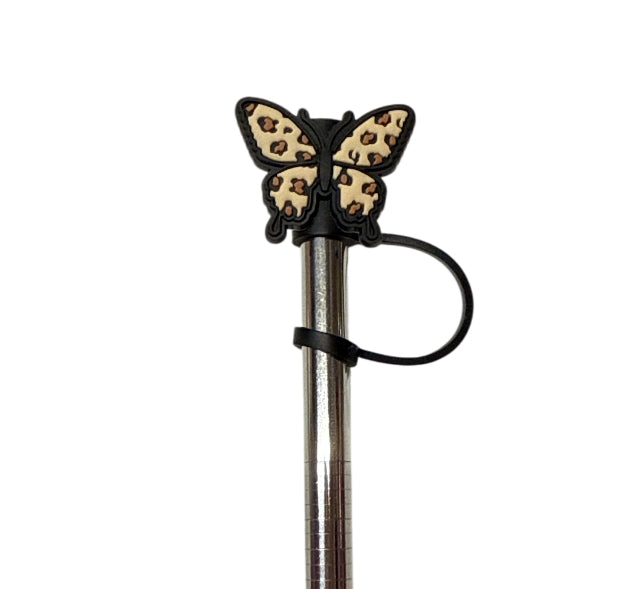 Butterfly cheetah Straw Topper