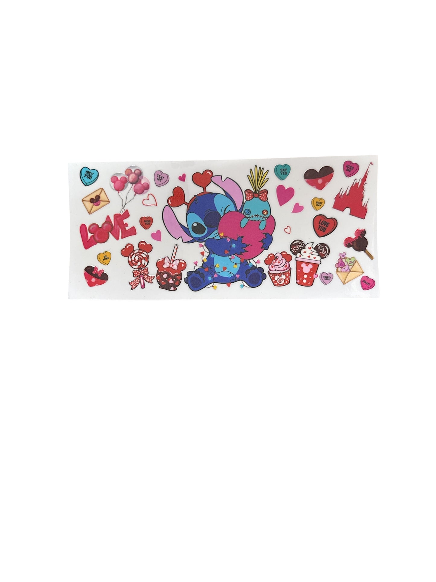 Stitch and Doll Heart Cup Transfer