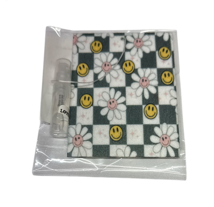 Black white smile face Air Freshener with spray bottle scent