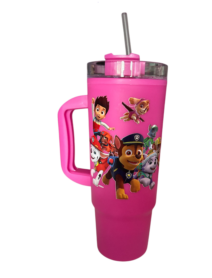 Paw pink plastic tumbler
