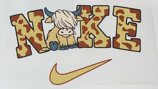 Cow Nike DTF Heat Transfer