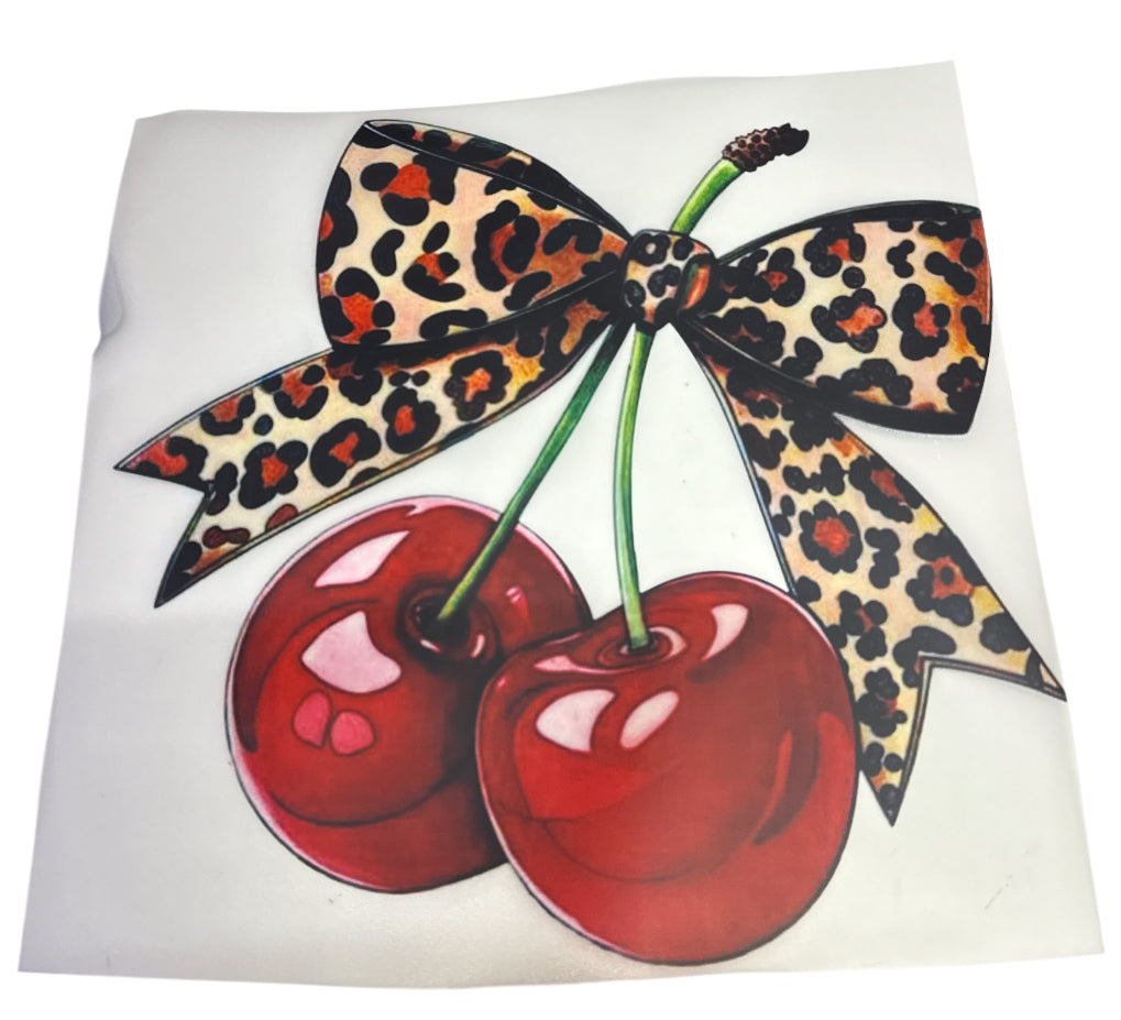 Cherry cheetah  DTF Heat Transfer