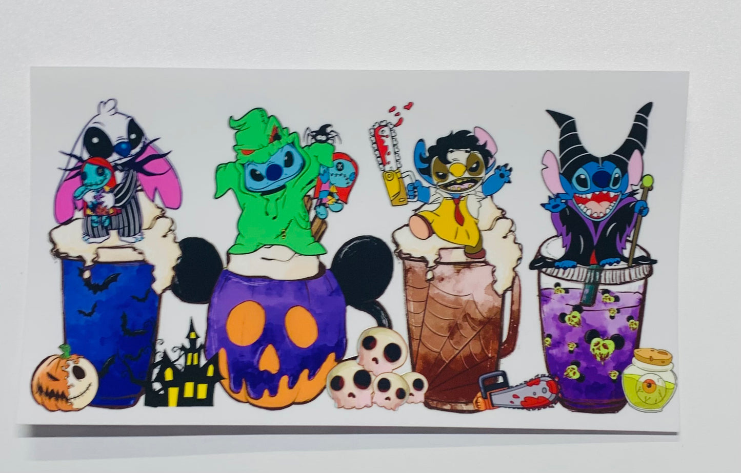 Purple orange cup stitch on Cup Transfer