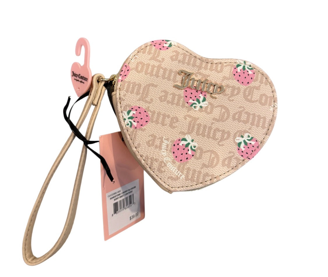 Strawberry heart juicy couture wristlet