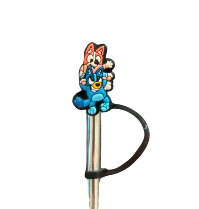 Bluey on shoulders Straw Topper