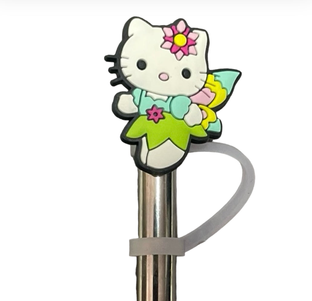Hello kitty green fairy Straw Topper
