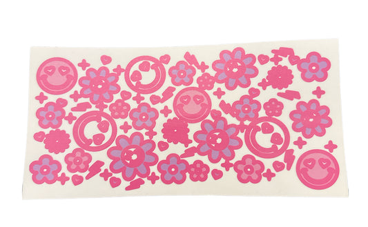Pink smile flower Cup Transfer