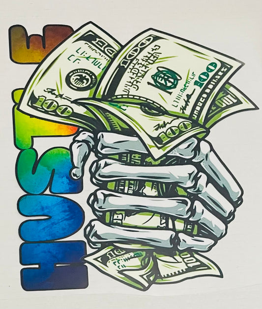 Hustle Skeleton Money  DTF Heat Transfer