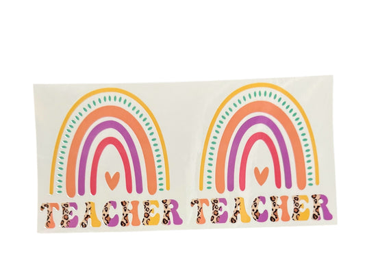 Teacher rainbow double Cup Transfer