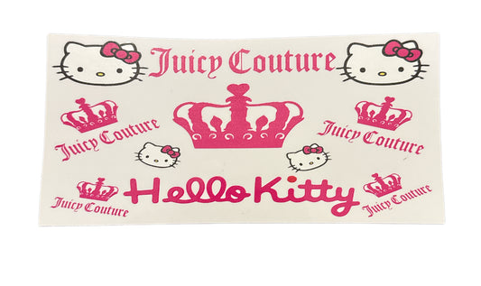 Juicy crowns & hello kitty heads crown Cup Transfer