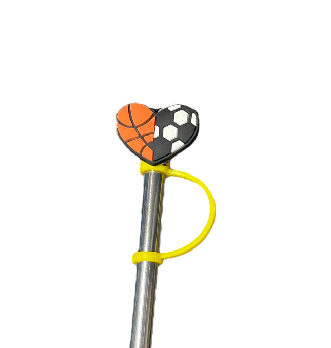 Basketball /soccer heart Straw Topper