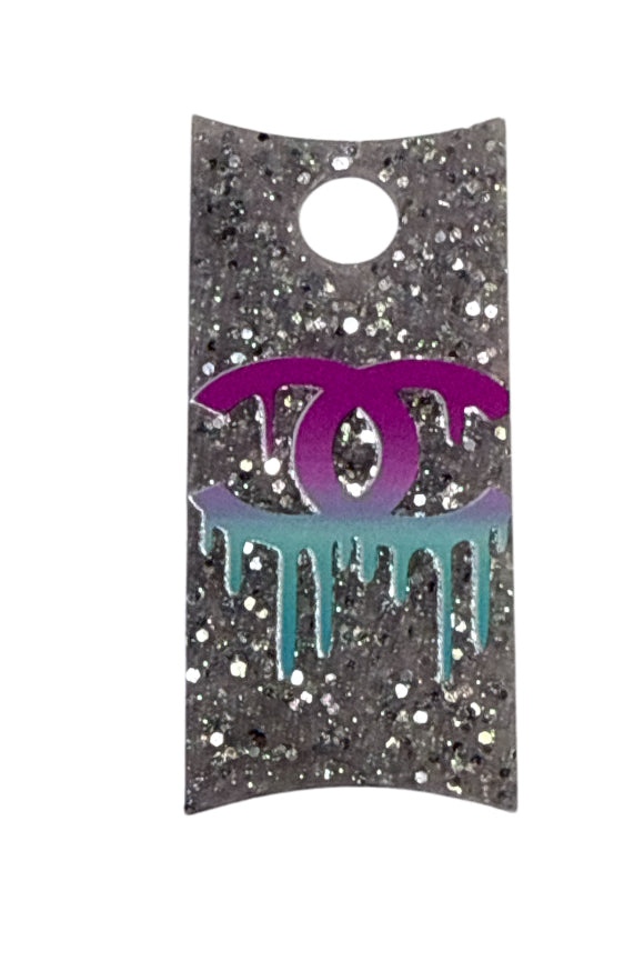 Cc silver glitter plate cover