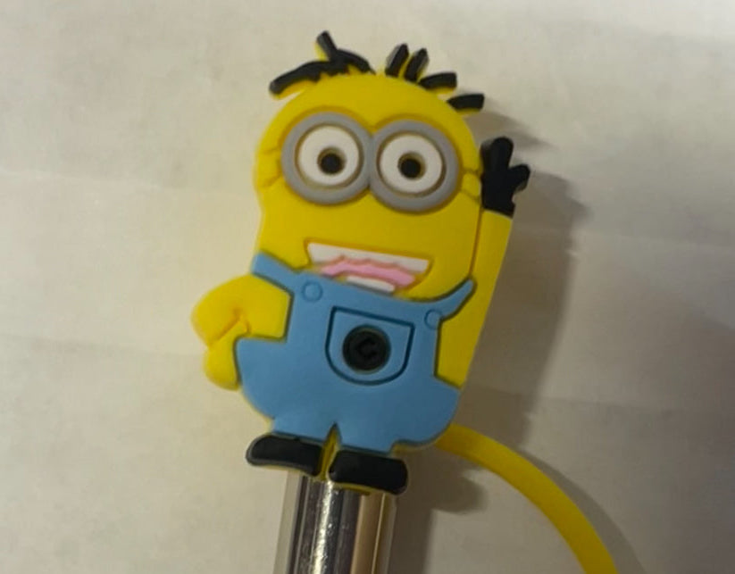 Minion gray glasses Straw Topper