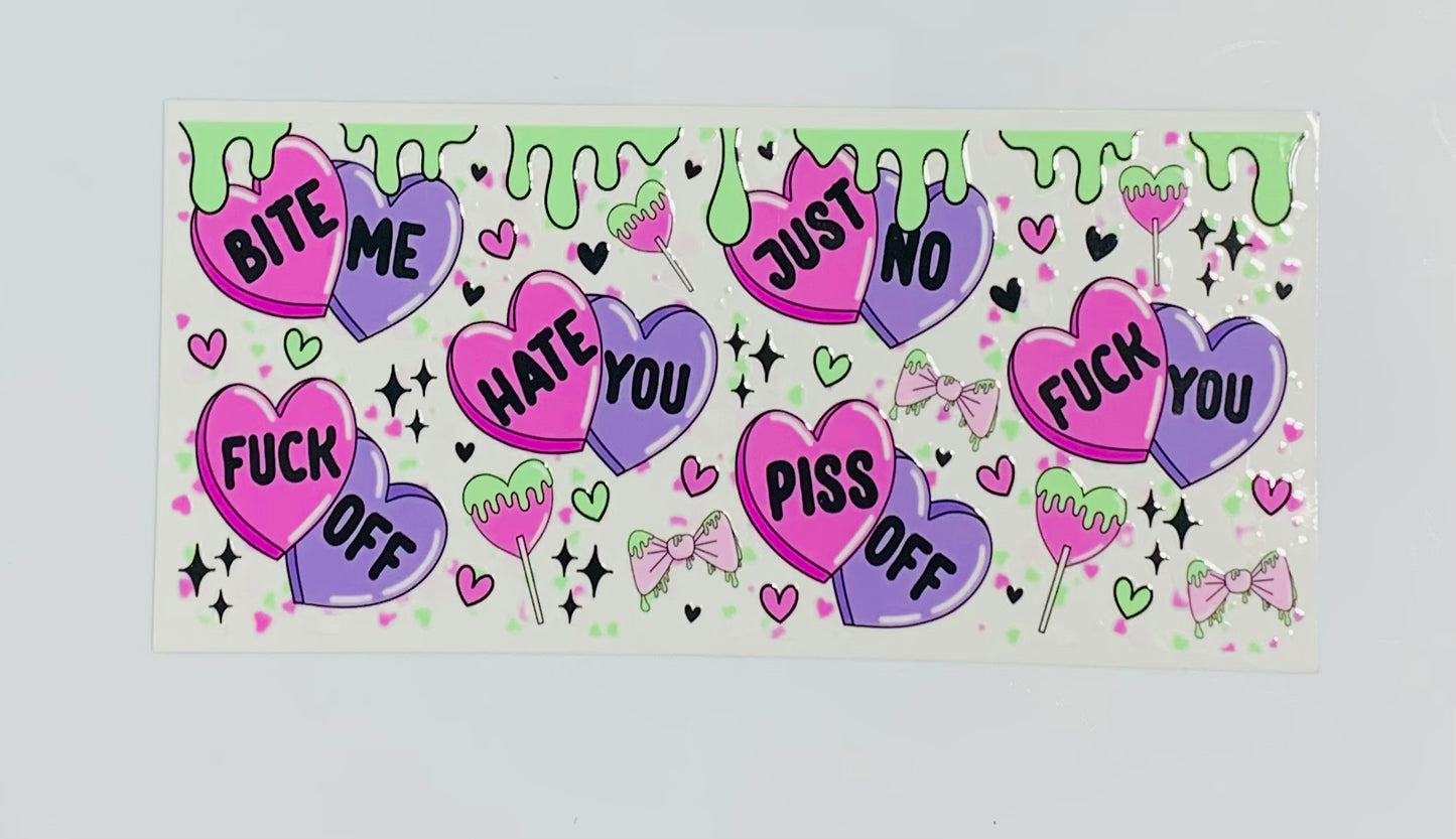 Candy Heart Hate cup transfer