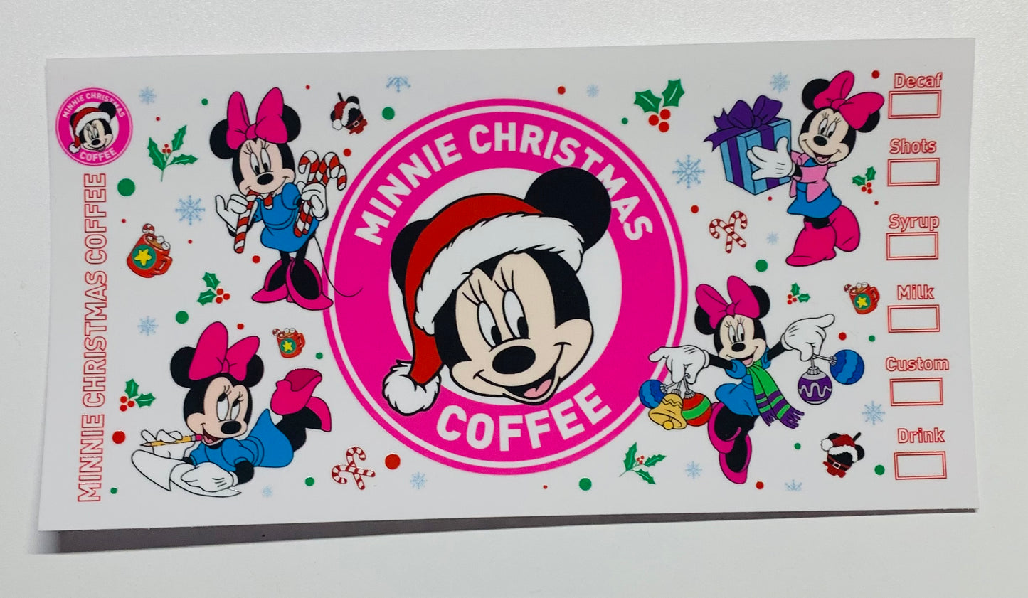 Minnie Christmas coffee minnie head Cup Transfer