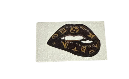 Lv brown lips small decal