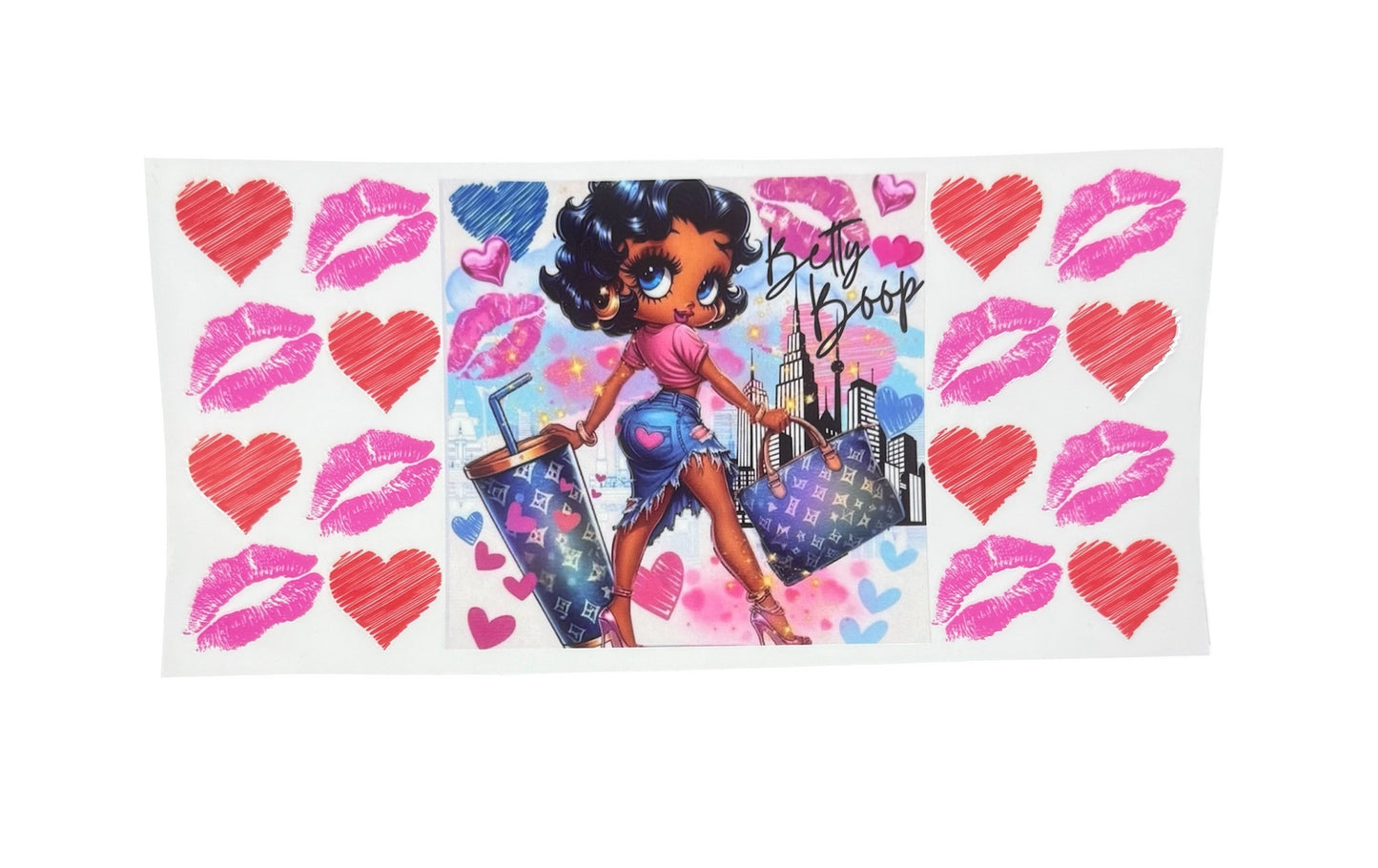 Betty Boop LV Diamonds Cup & Purse/Bag Lips & Hearts UV Cup Transfer