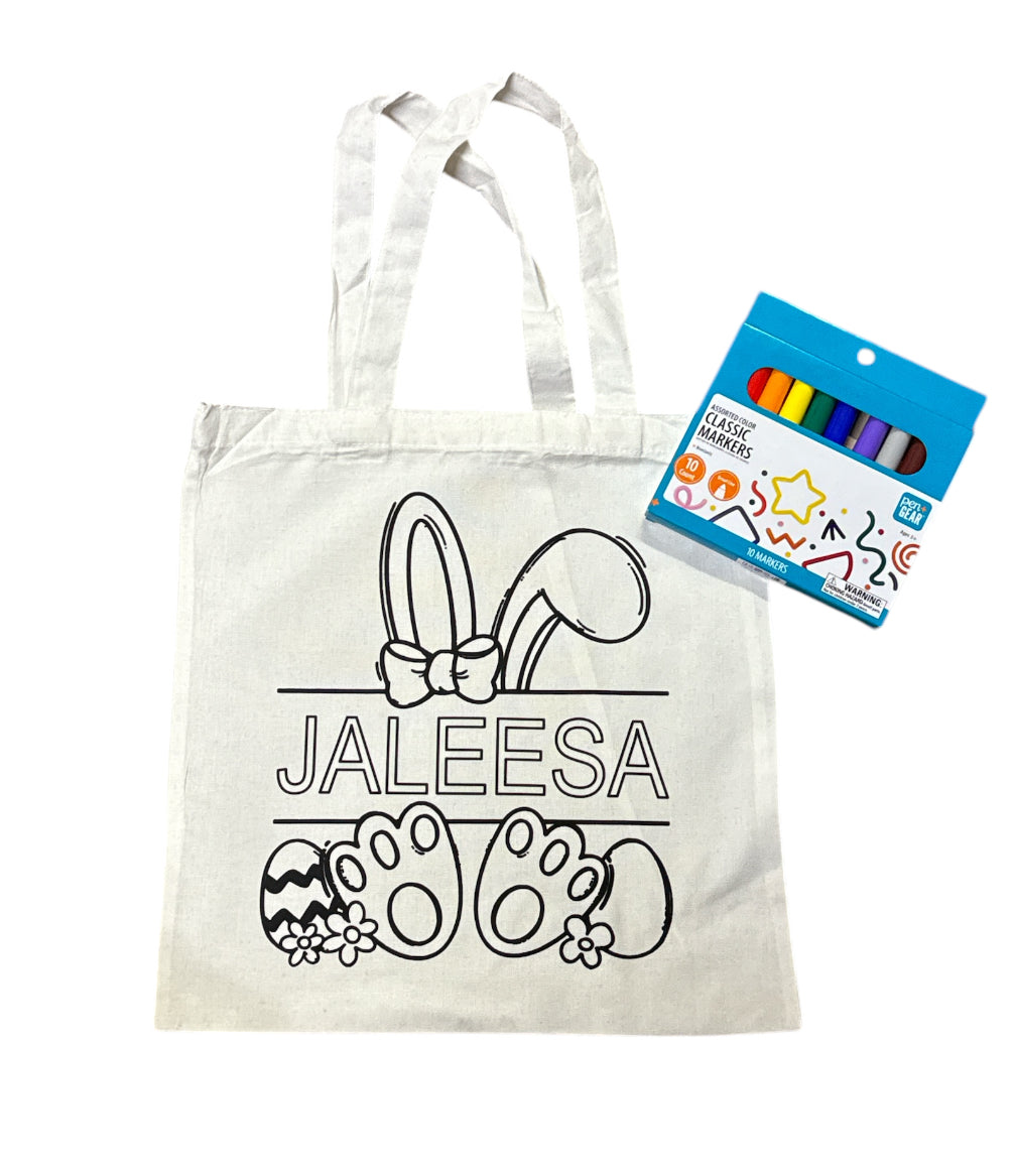 Color your own easter Tote Bag