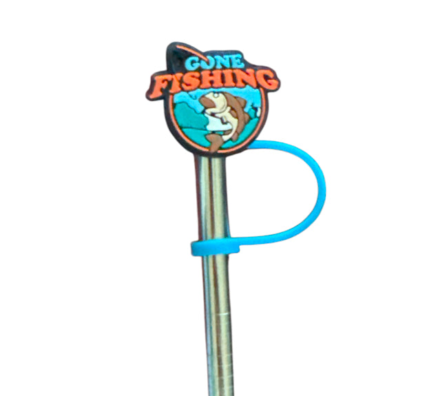 Gone fishing Straw Topper