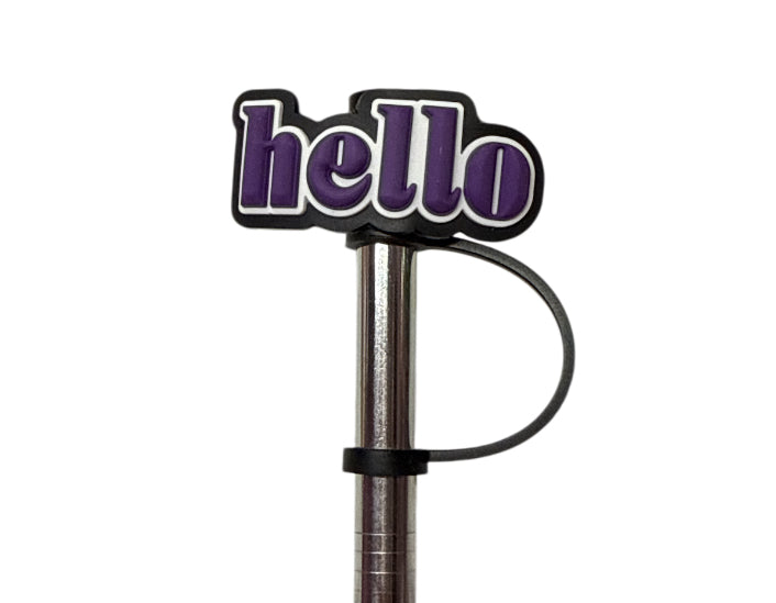 Hello purple Straw Topper