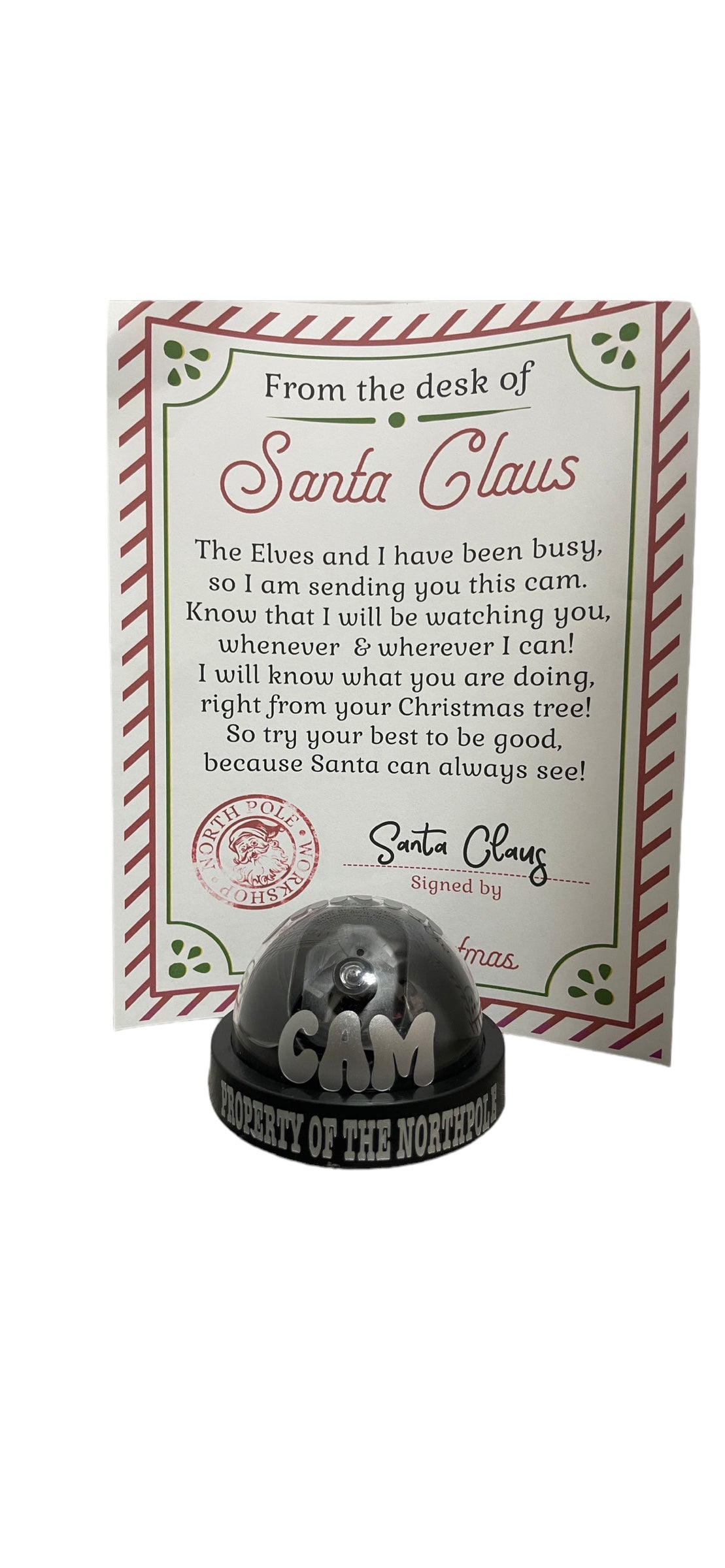 Santa cam with Santa letter