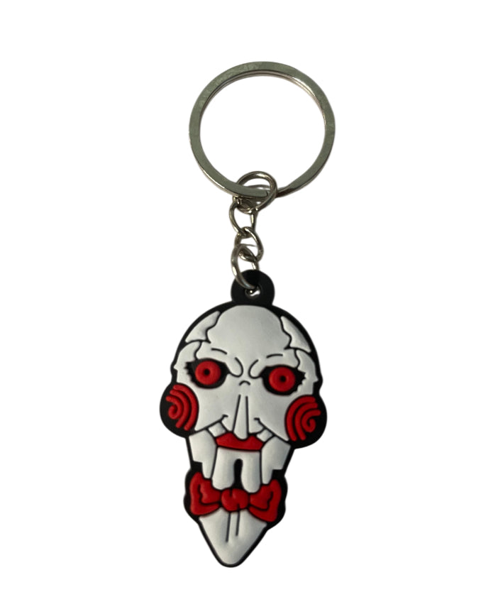 Saw face horror keychain