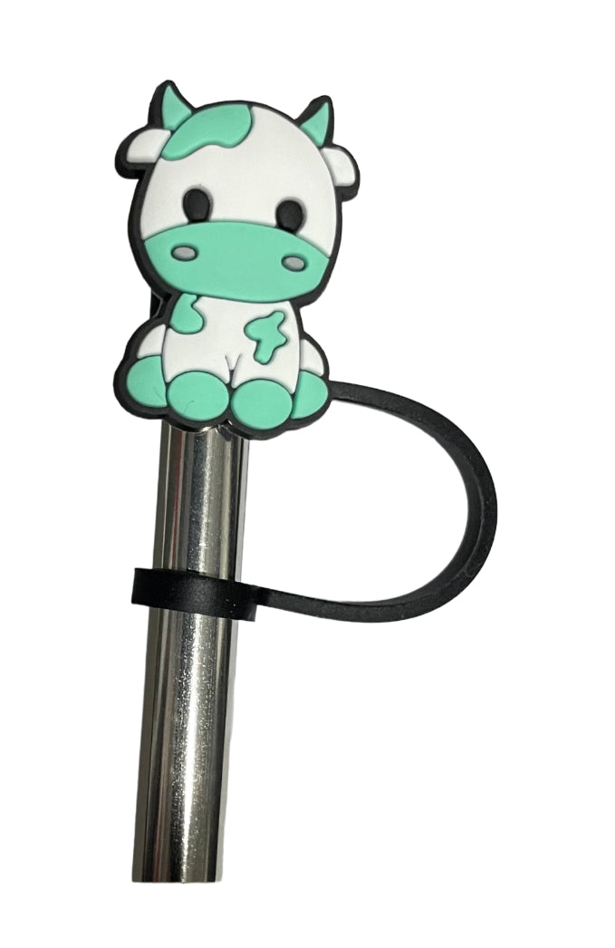Green Cow Straw Topper